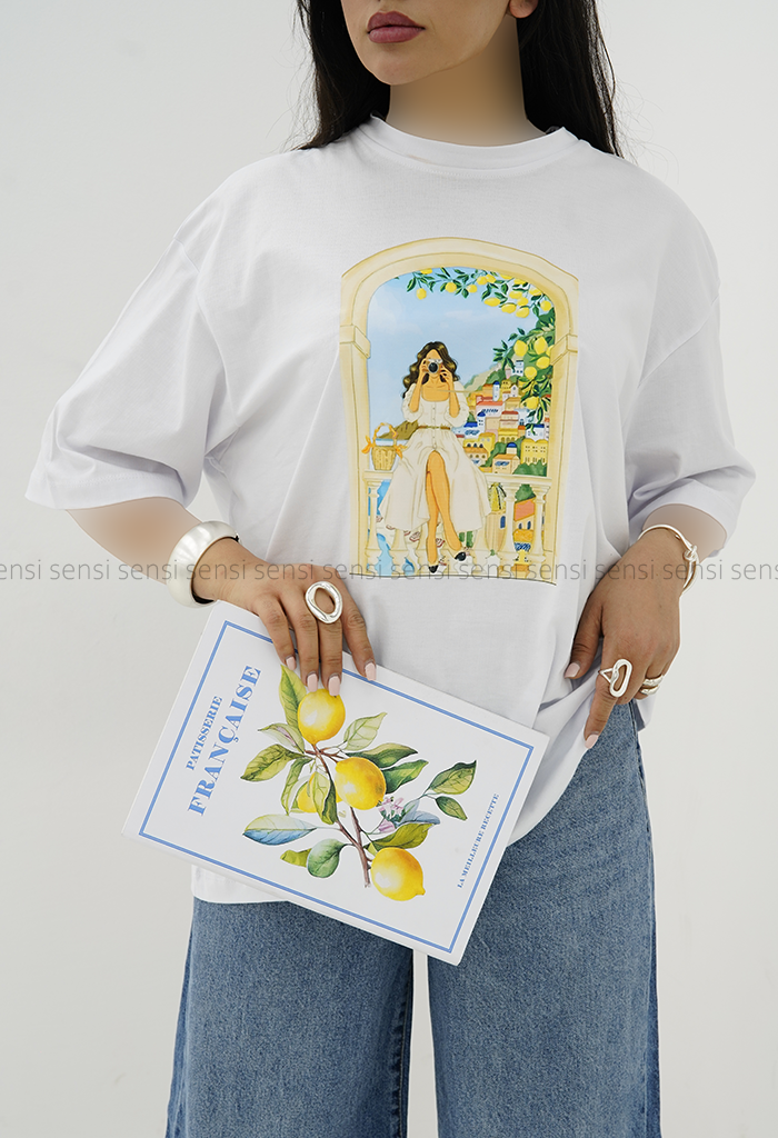 تیشرت لانگ چاپی کد1006258